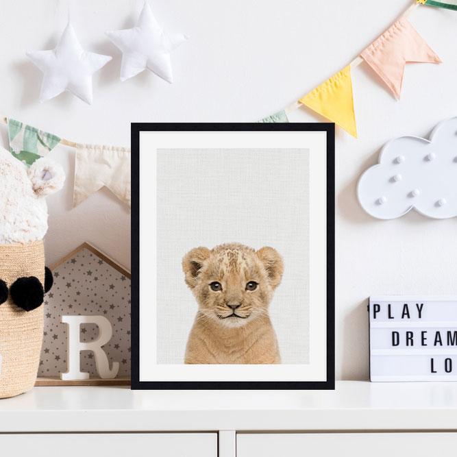 Baby Lion Peekaboo Wall Art for Nursery