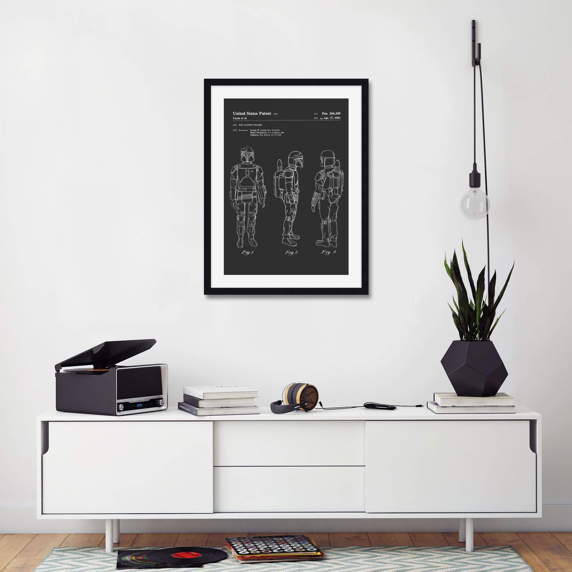 Boba Fett Patent Blackboard Wall Art