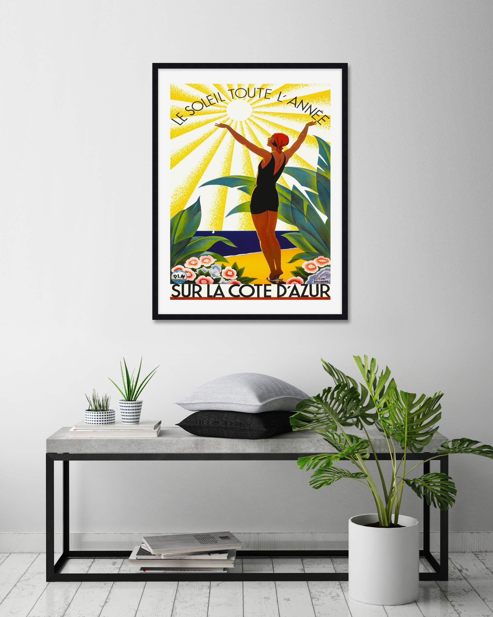 Cote D'Azur by Roger Broders Wall Art for Bedroom