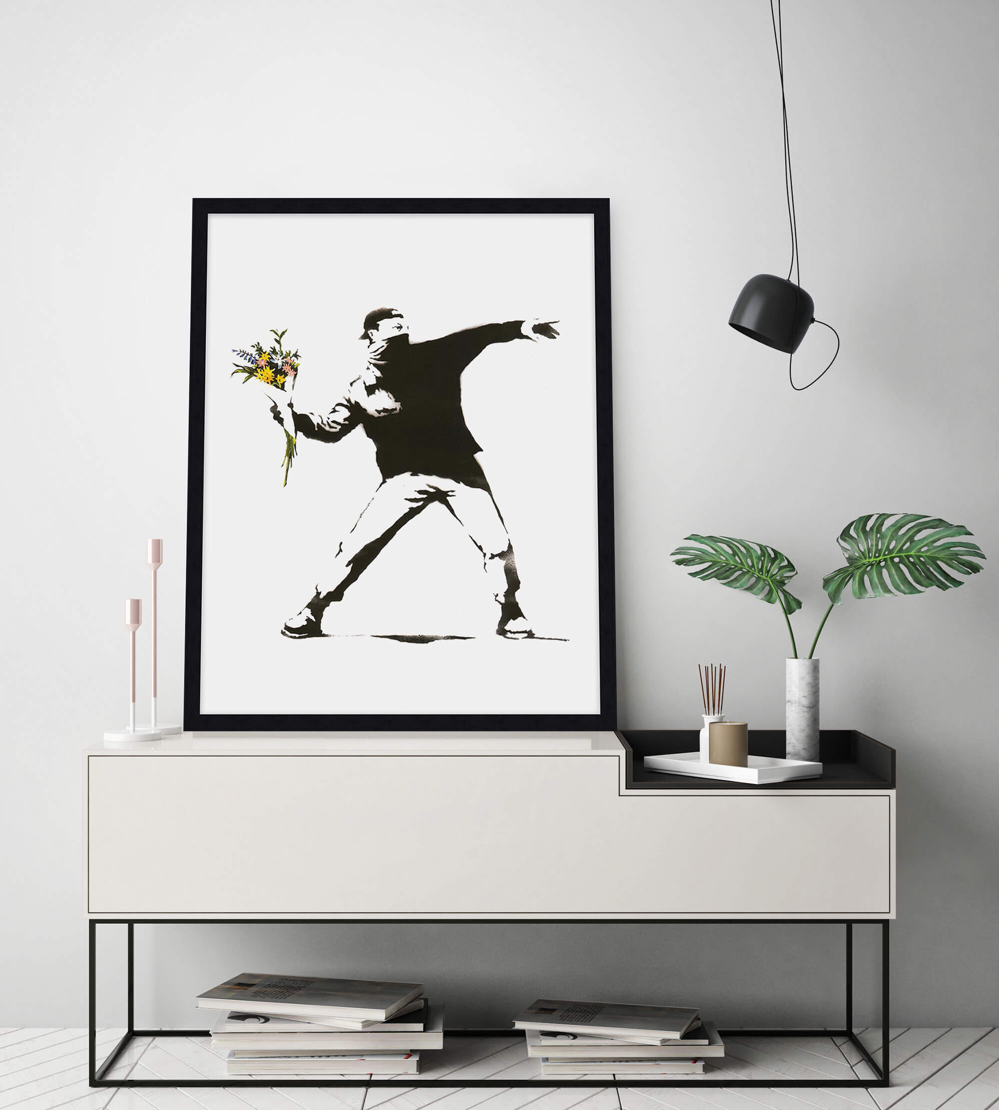 Flower Thrower by Banksy Wall Art for Living Room