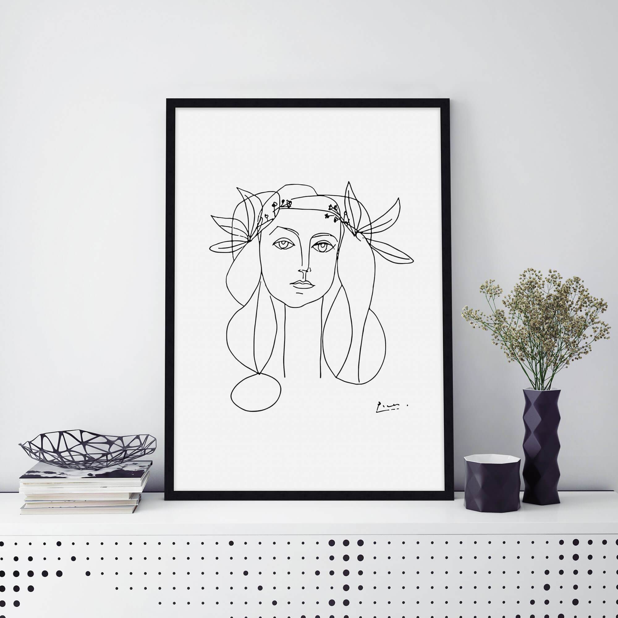 Haus And Hues Picasso Line Drawing Abstract Woman Wall Art