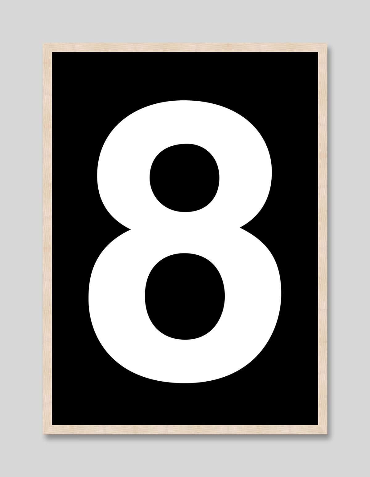 Helvetica Number Art Print Pop Motif