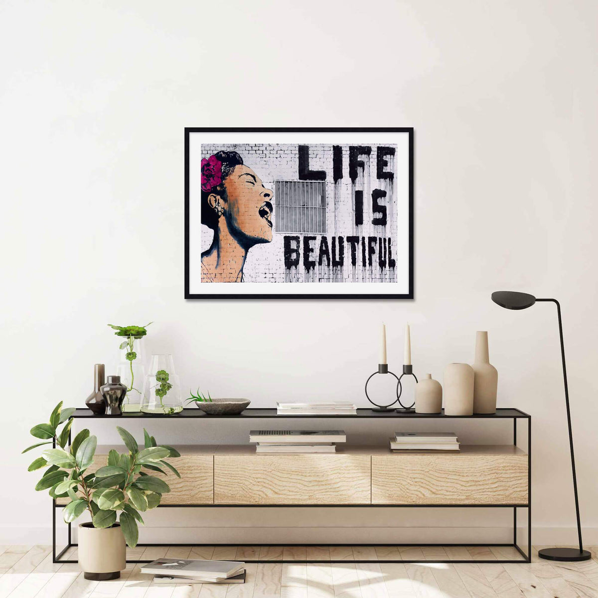 Life Is Beautiful by Mr Brainwash Wall Art for Living Room