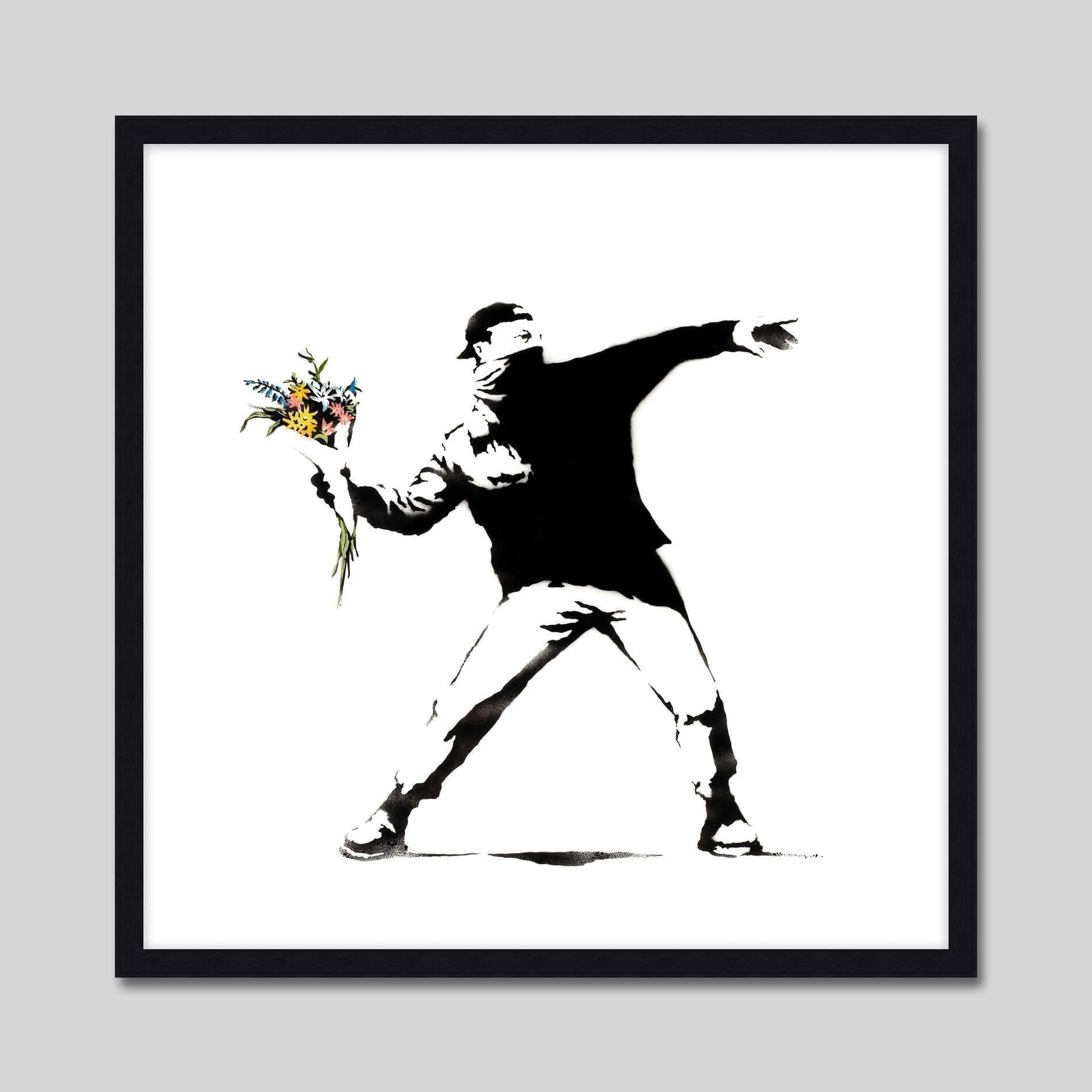 Poster - Banksy: Love is in the Bin size 20x30, finish Black frame