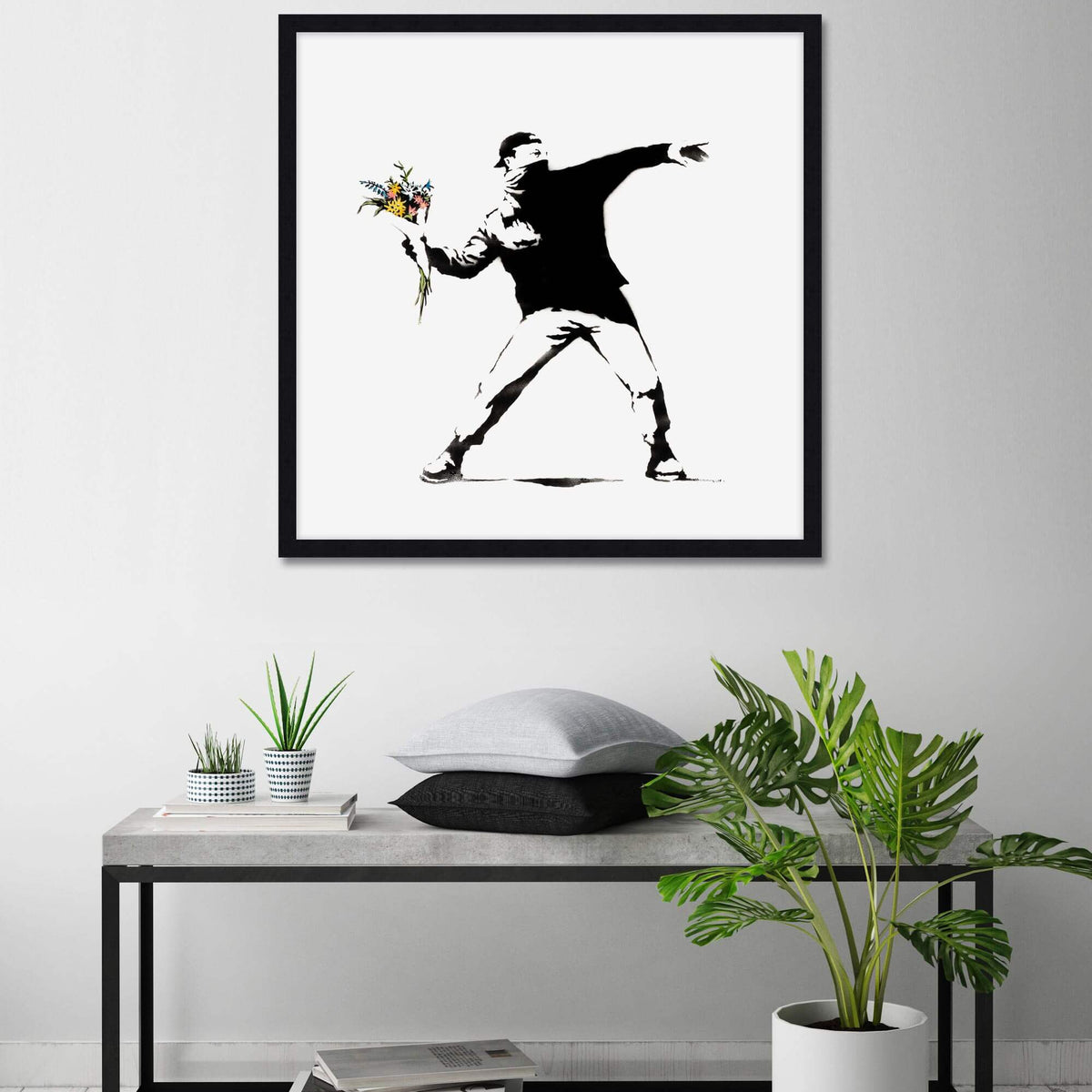 Love Is In The Air by Banksy Wall Art for Bedroom