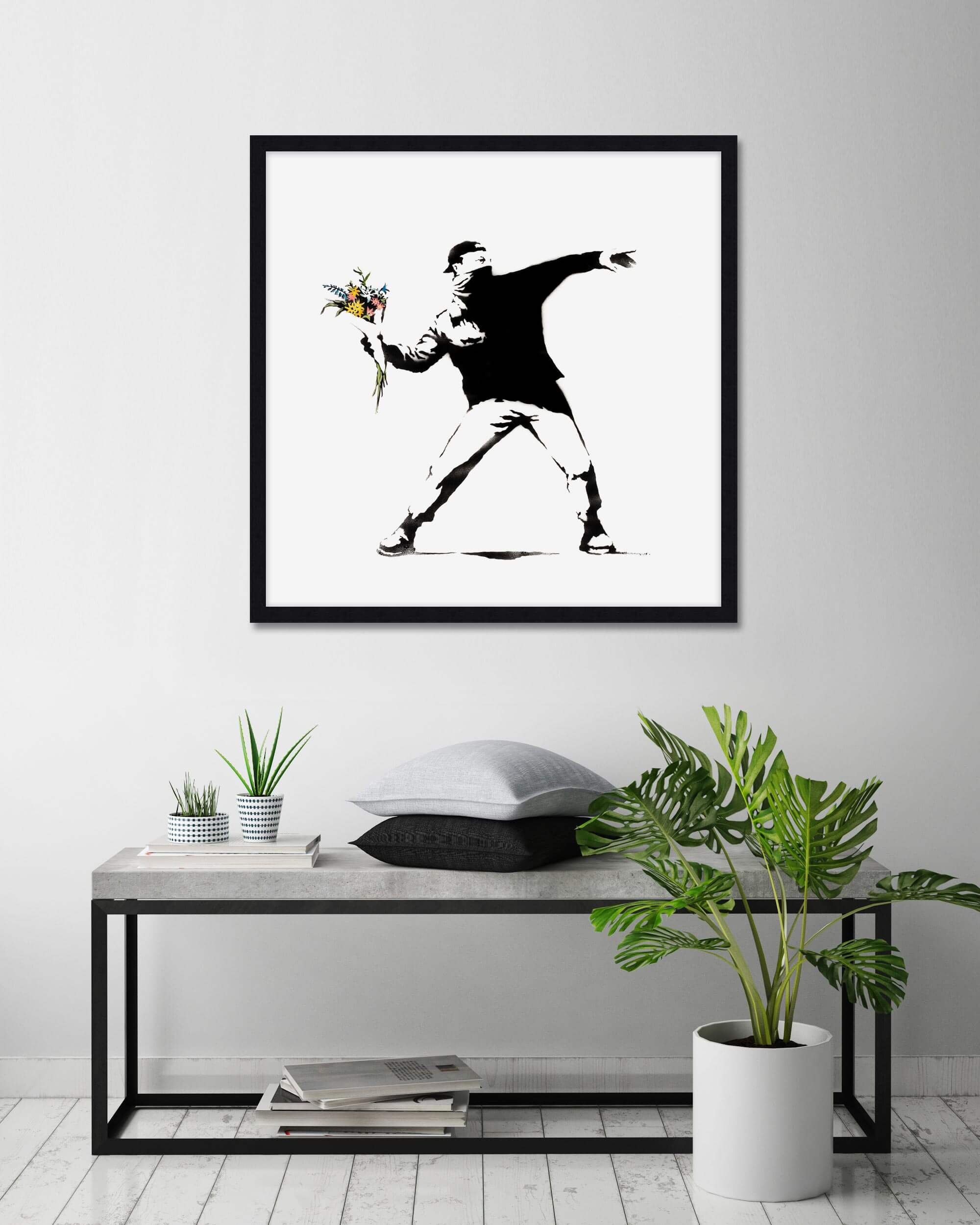 Love Is In The Air by Banksy Wall Art for Bedroom