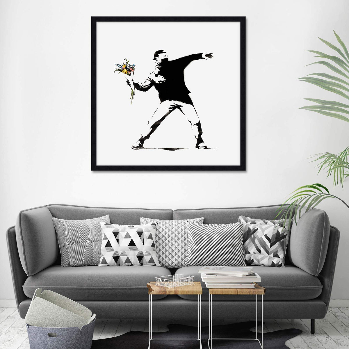 Love Is In The Air by Banksy Wall Art for Living Room