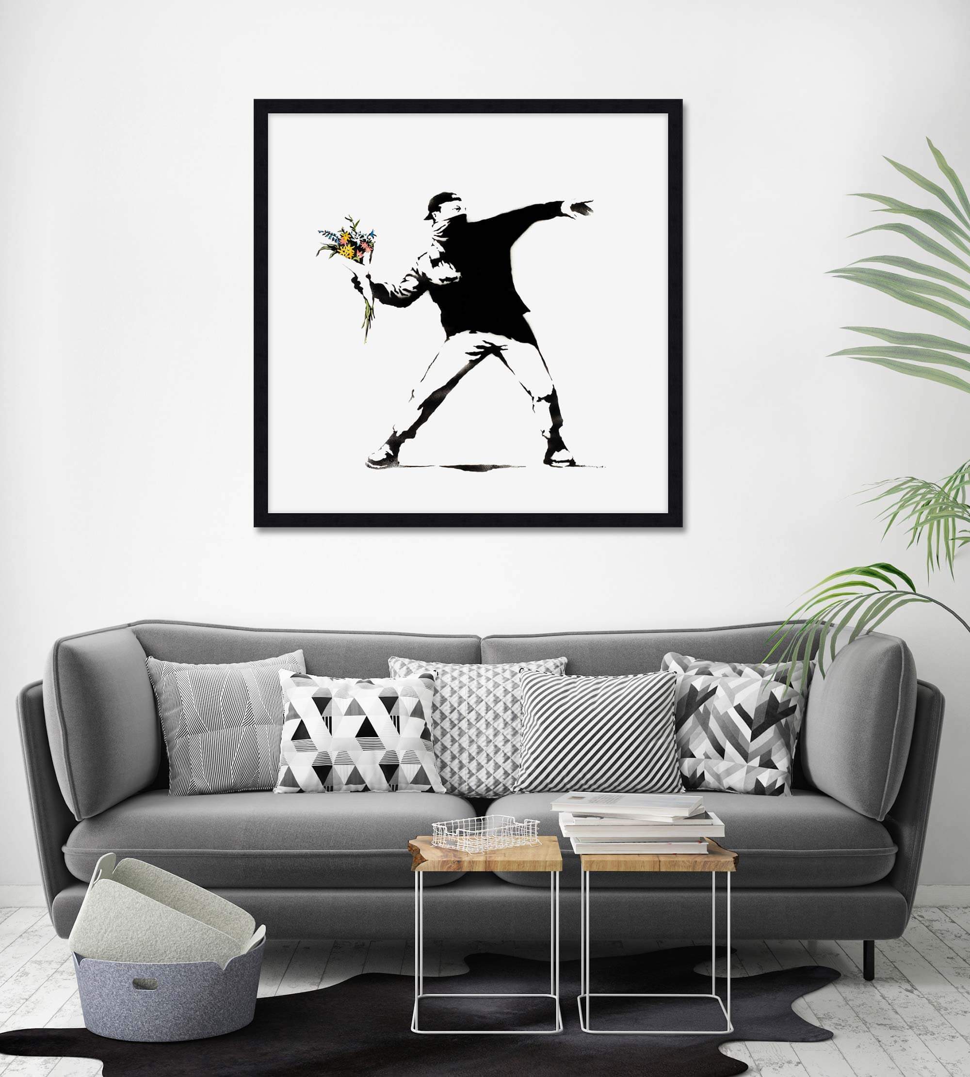 Love Is In The Air by Banksy Wall Art for Living Room