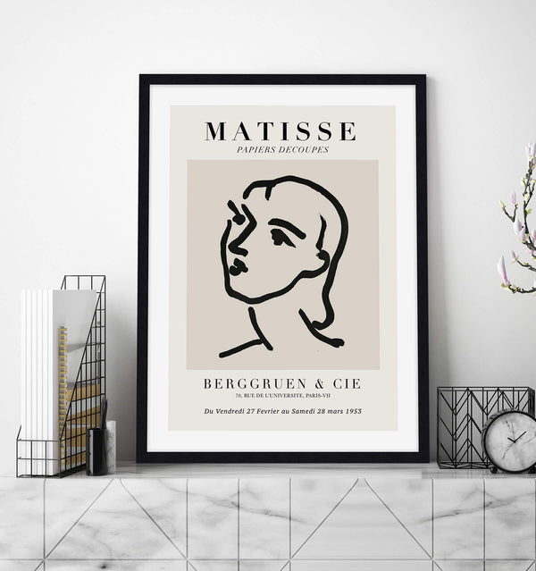 Matisse Papiers Decoupes Womans Face Art Print | Pop Motif