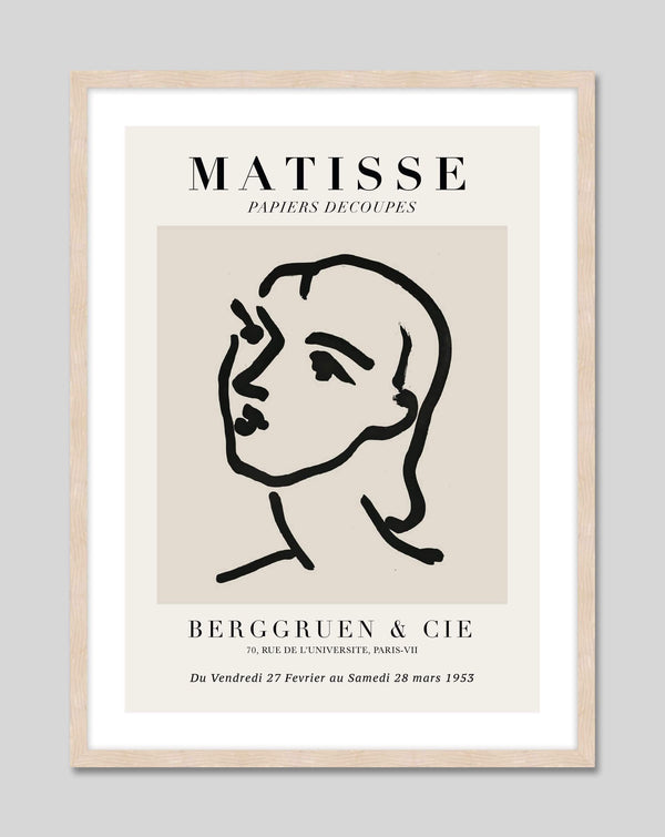 Matisse Papiers Decoupes Womans Face Art Print | Pop Motif