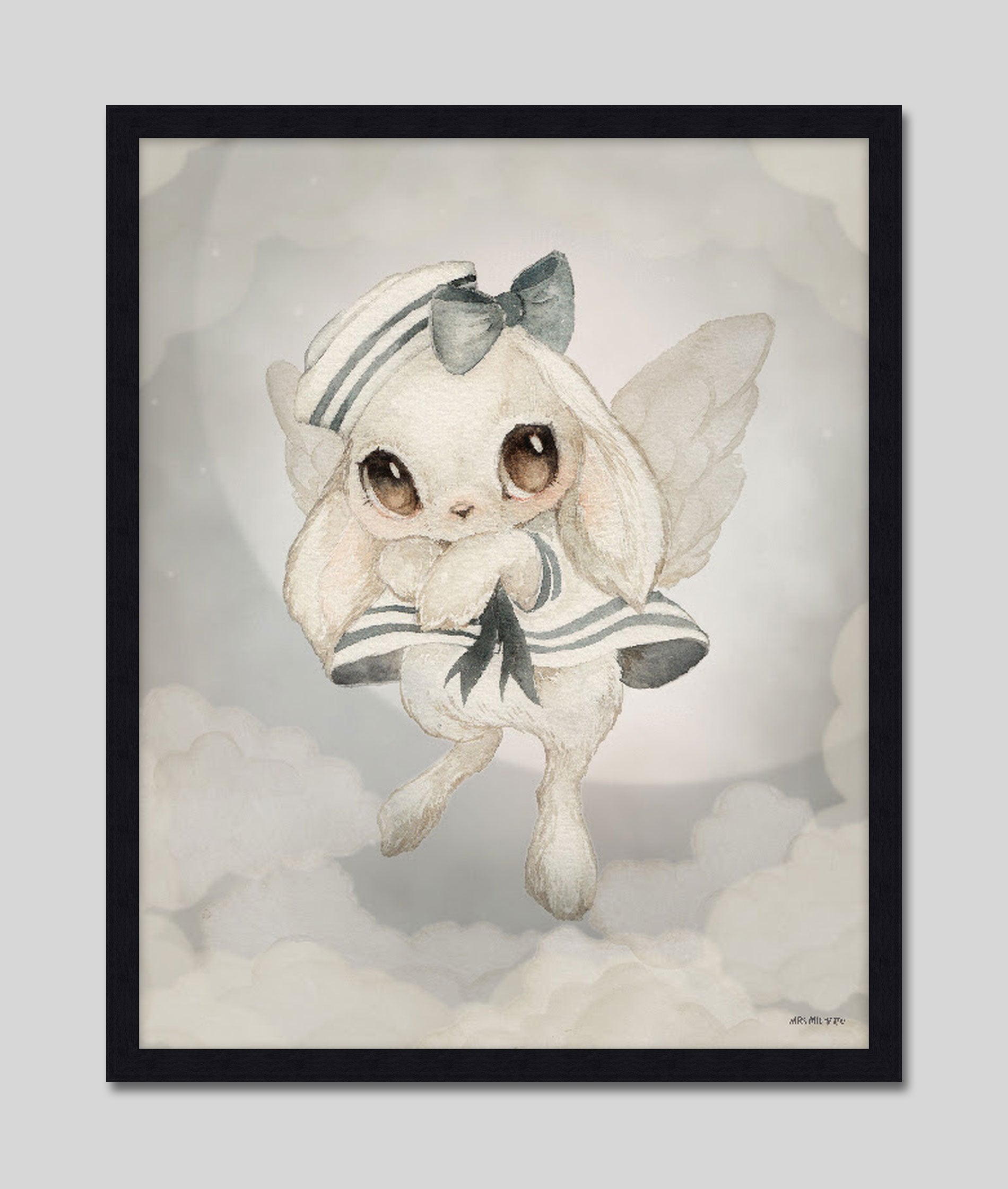 Miss Vega by Mrs Mighetto Art Print in Black Frame