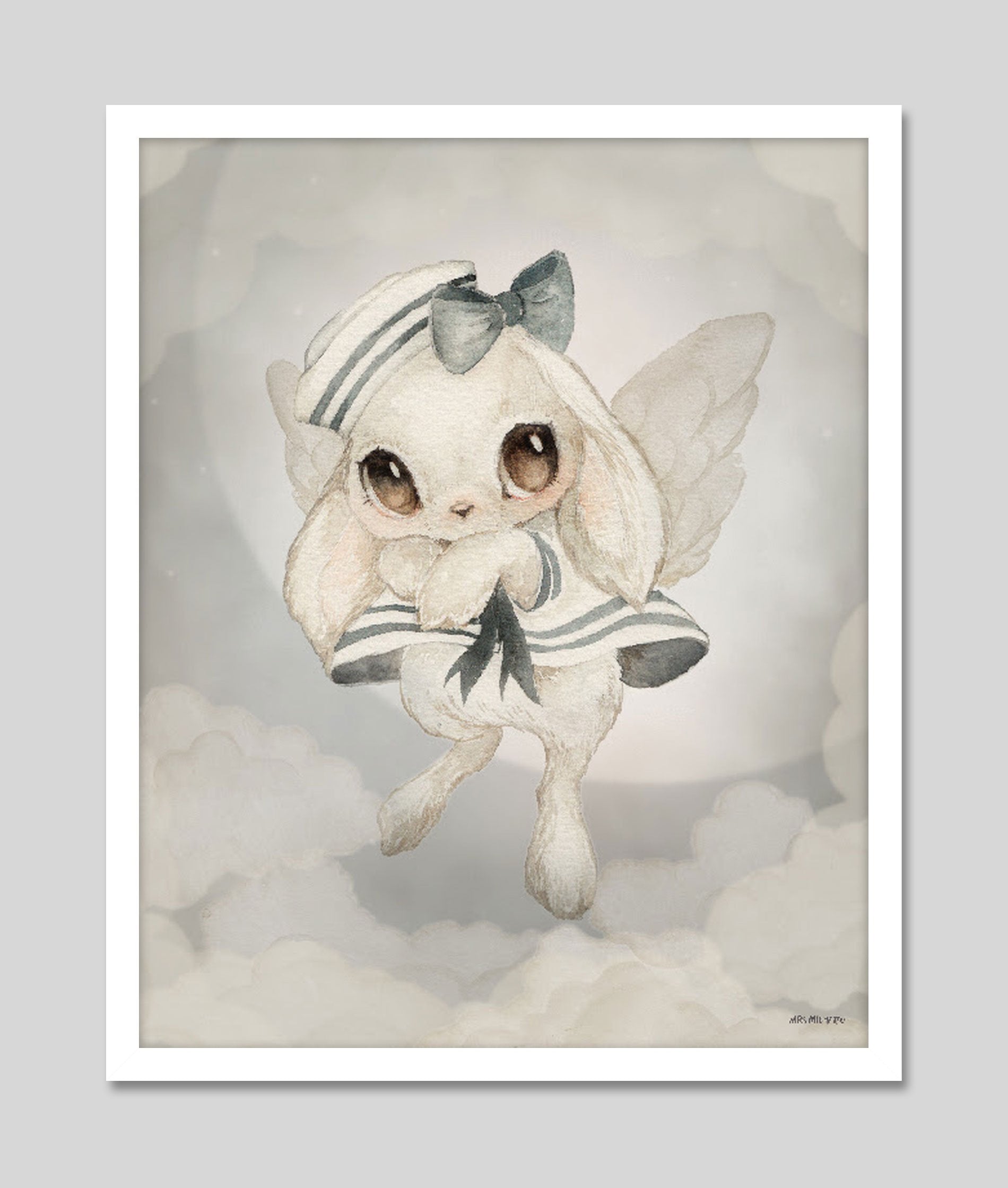 Miss Vega by Mrs Mighetto Art Print in White Frame