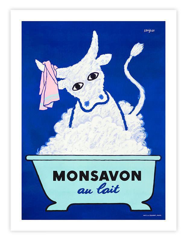 サヴィニャック・MONSAVON au lait オリジナルリトグラフ１９４９年 Monsavon-Au-Lait-by-Ray-