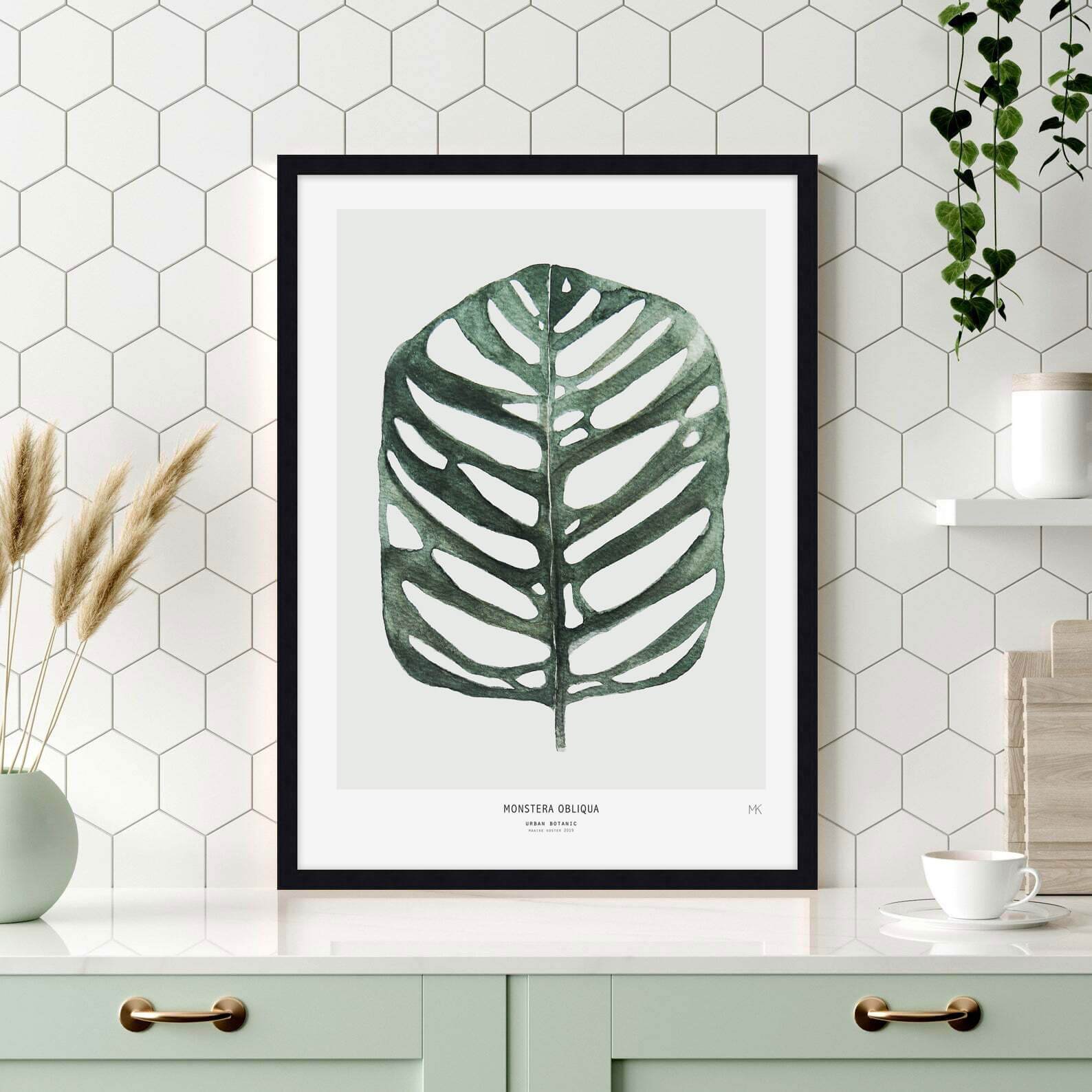 Monstera Oblique by My Deer Wall Art for Kitchen