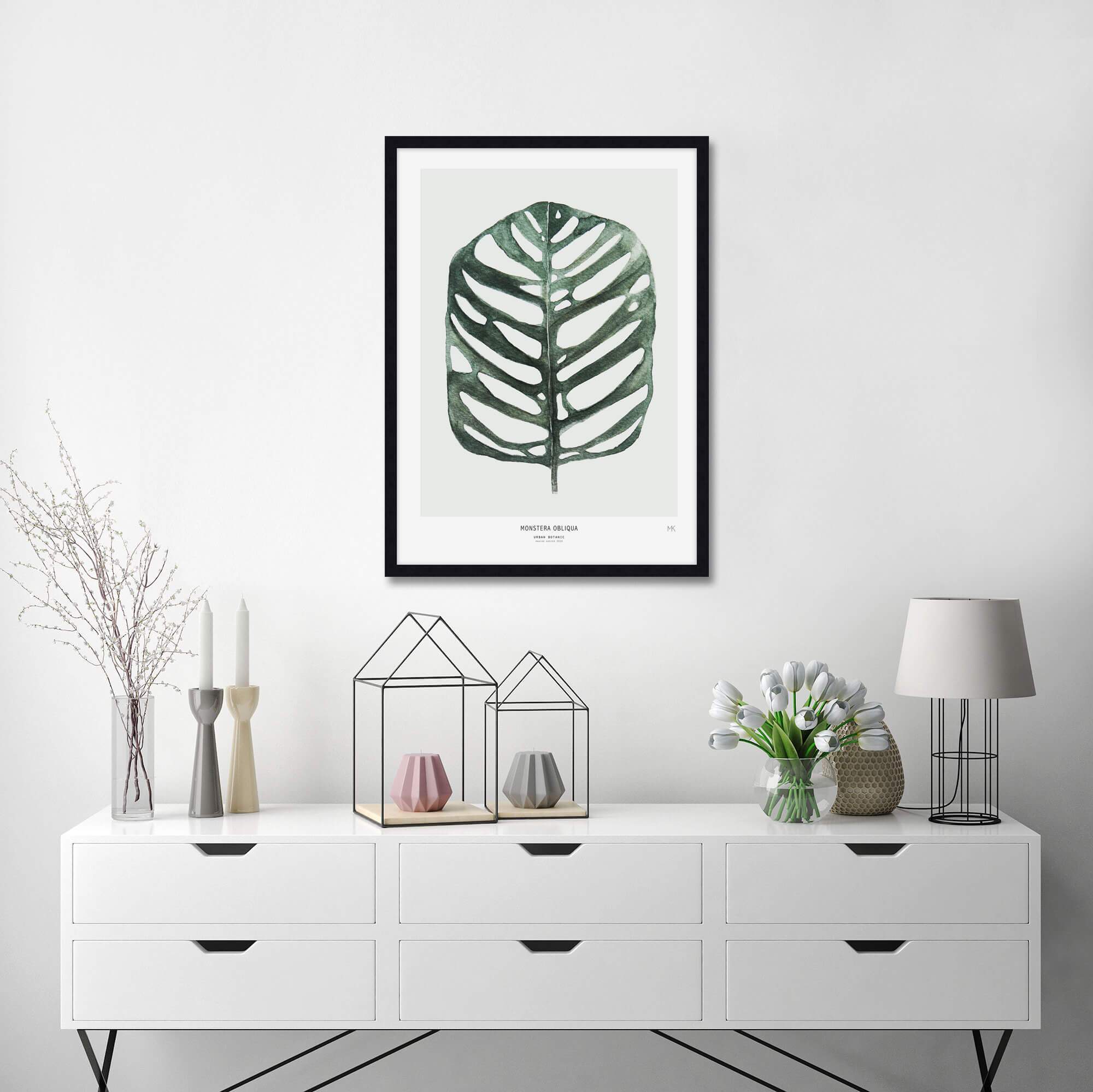 Monstera Oblique by My Deer Wall Art for Living Room