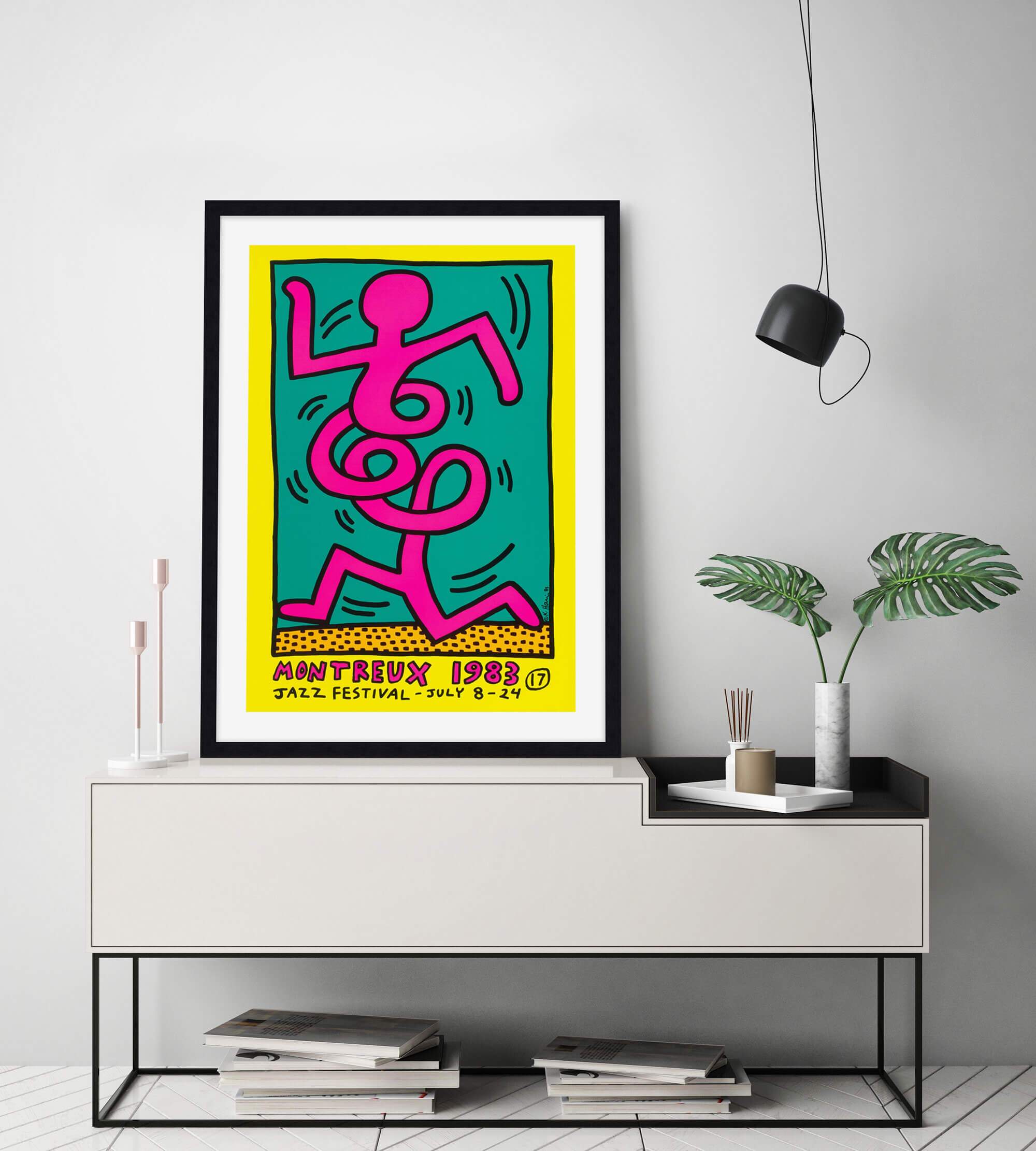 Montreux Jazz Festival 1983 Pink Man by Keith Haring Wall Art for Living Room