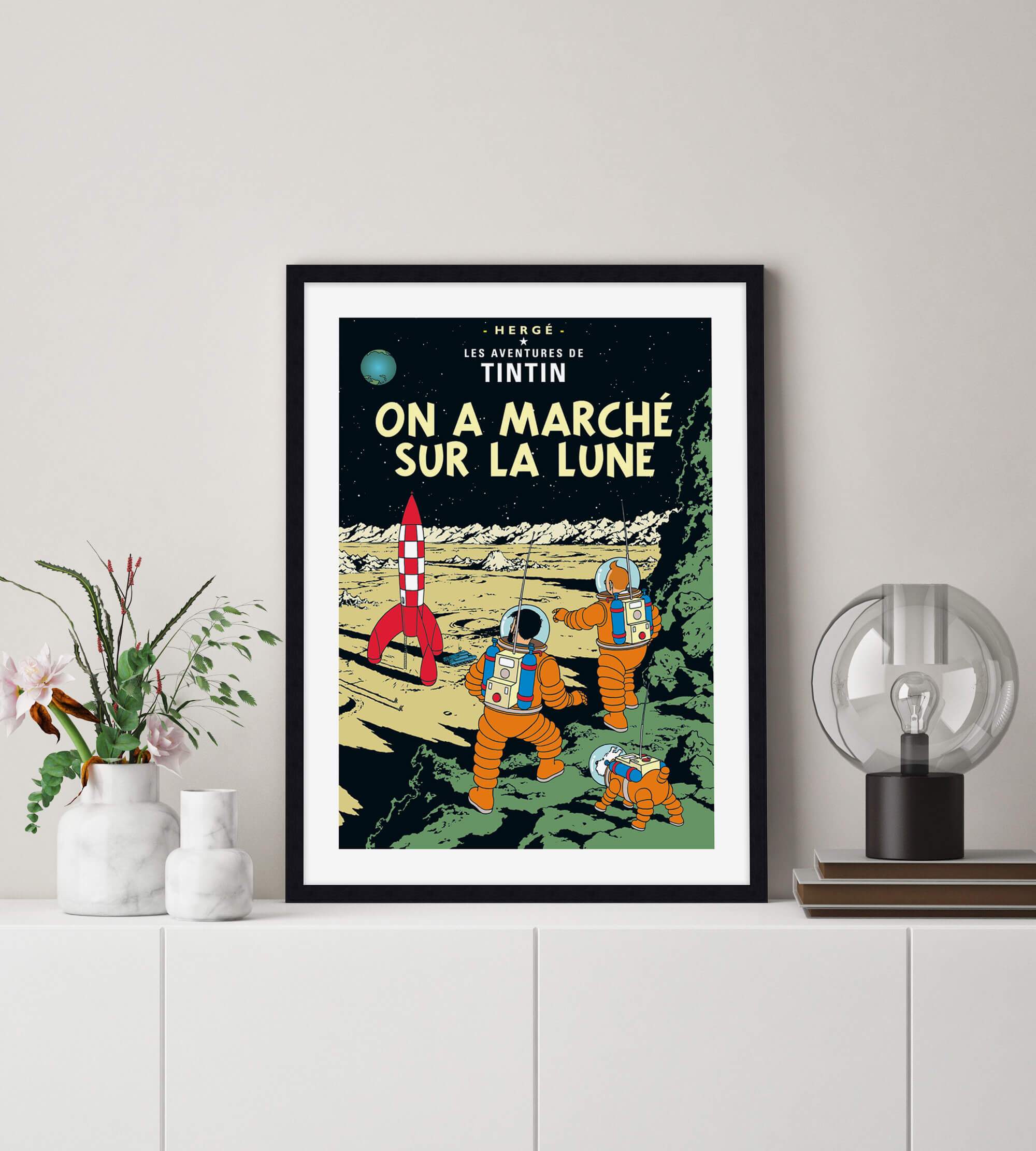 Tintin On a Marche Sur La Lune by Herge Wall Art for Living Room