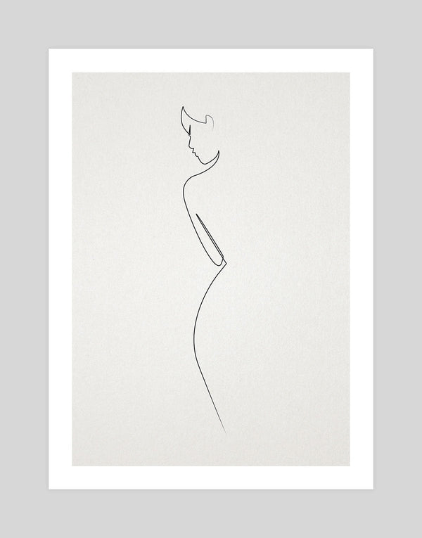 One Line Nude by Quibe Art Print