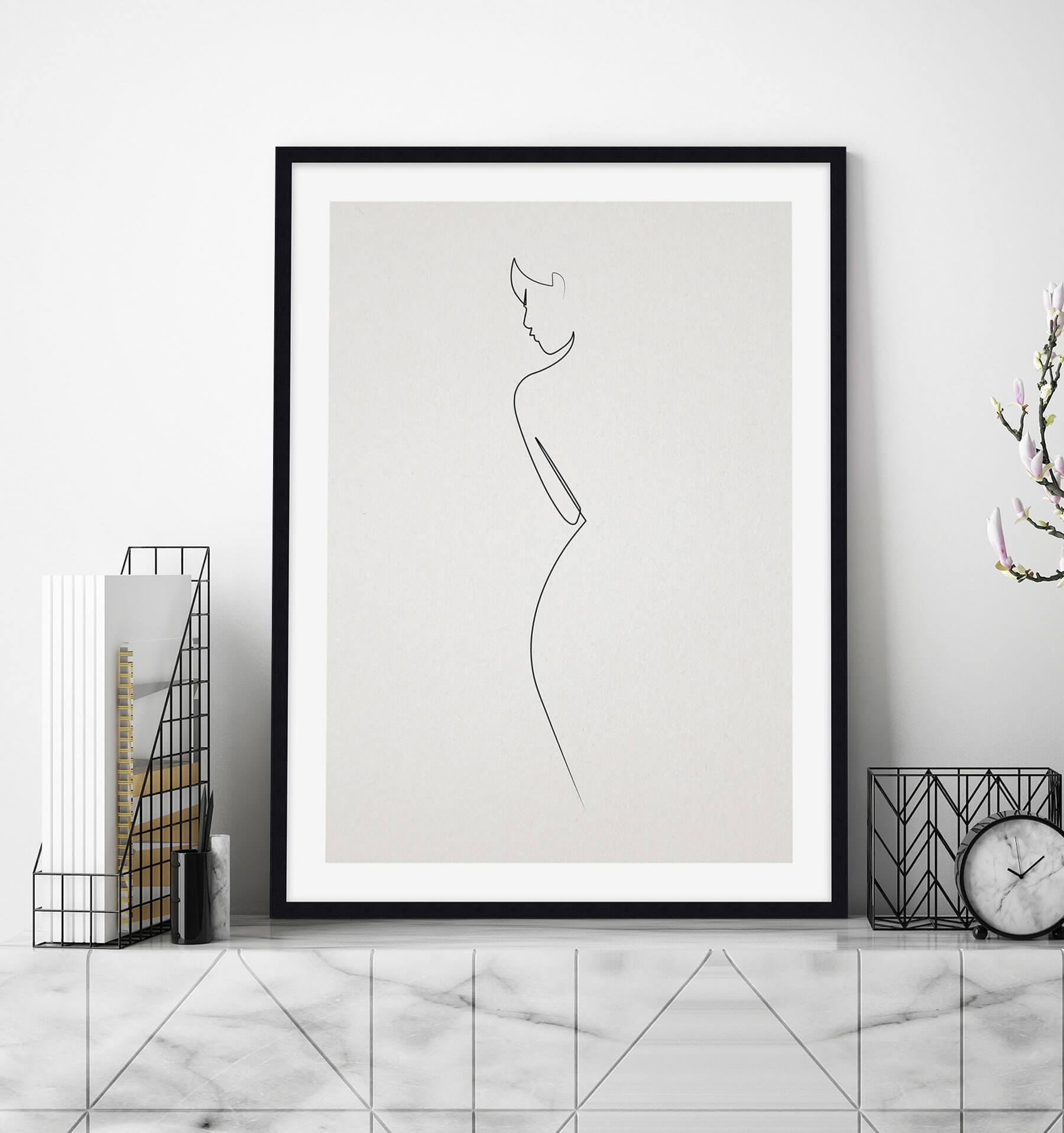 One Line Nude by Quibe Art Print | Pop Motif