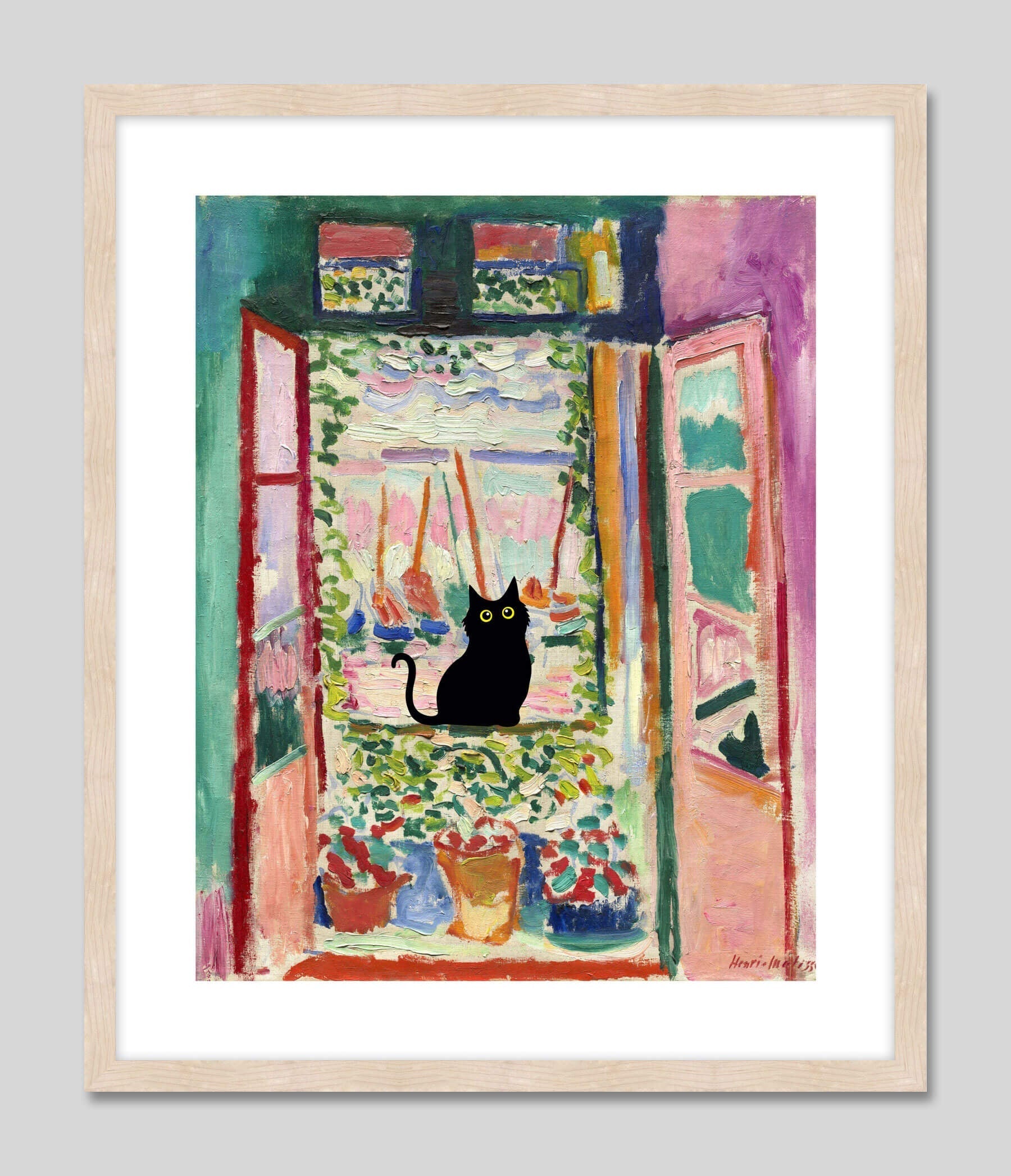 The Open Window Little Black Cat Art Print | Pop Motif