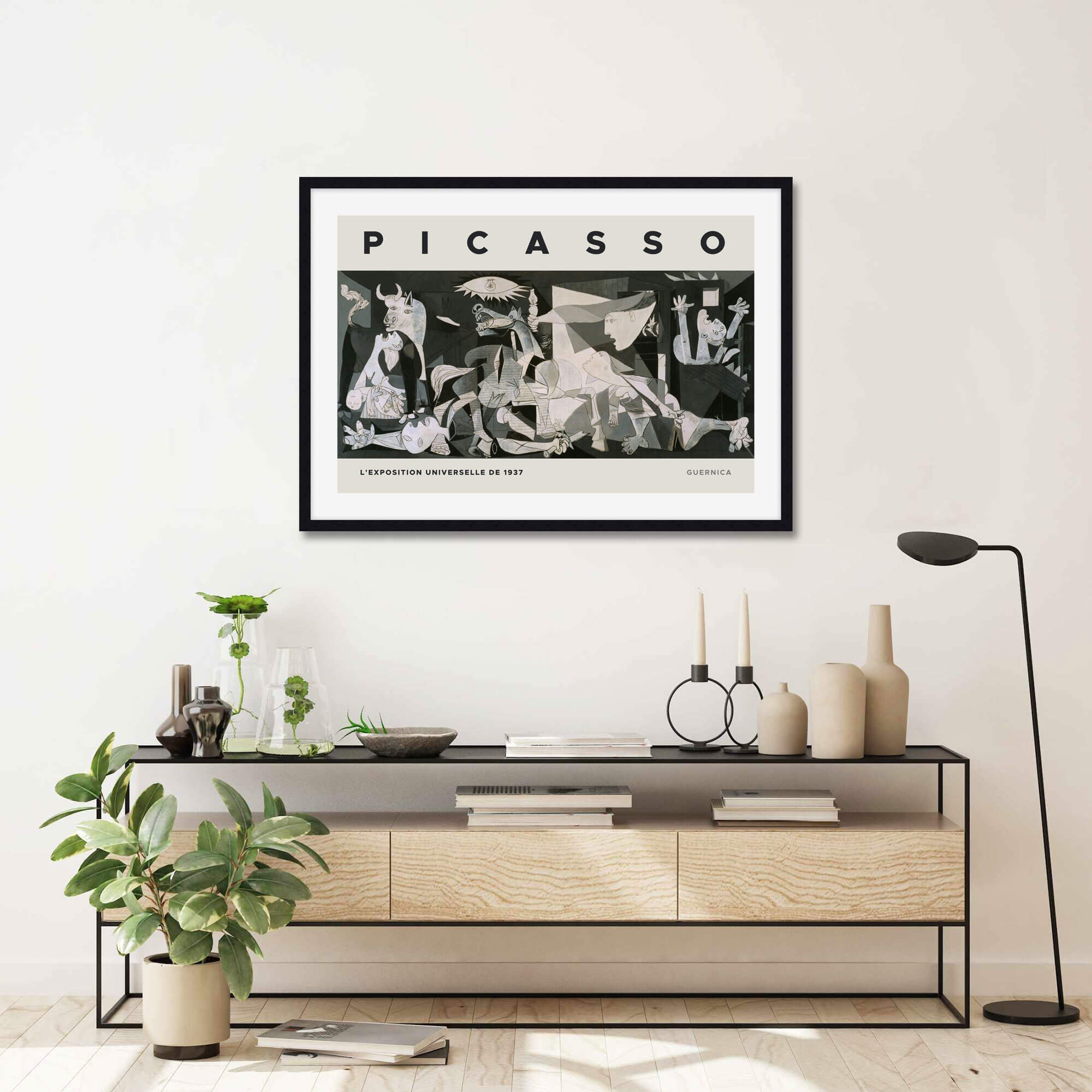 Picasso Guernica Exhibition Poster by Pablo Picasso Wall Art for Living Room