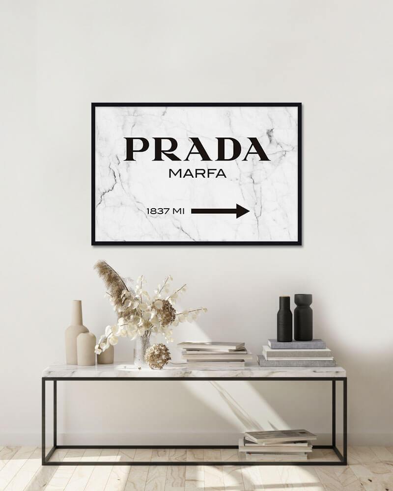 Prada Marfa Marble Wall Art for Bedroom