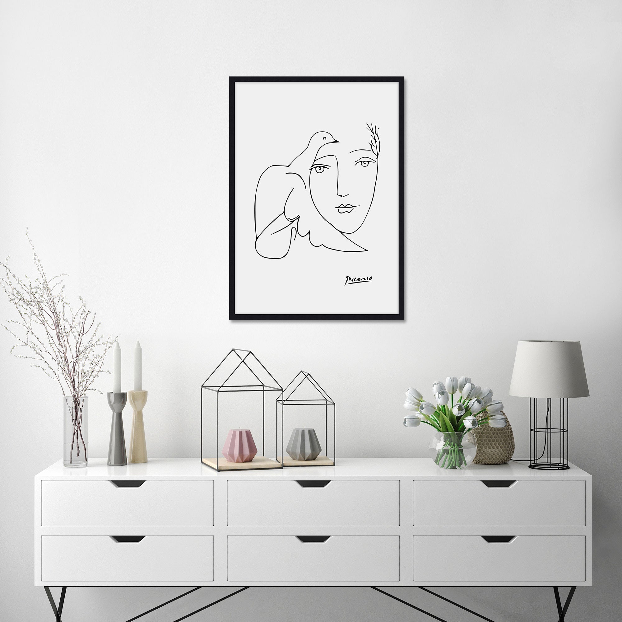 Dove Woman by Pablo Picasso Wall Art for Living Room