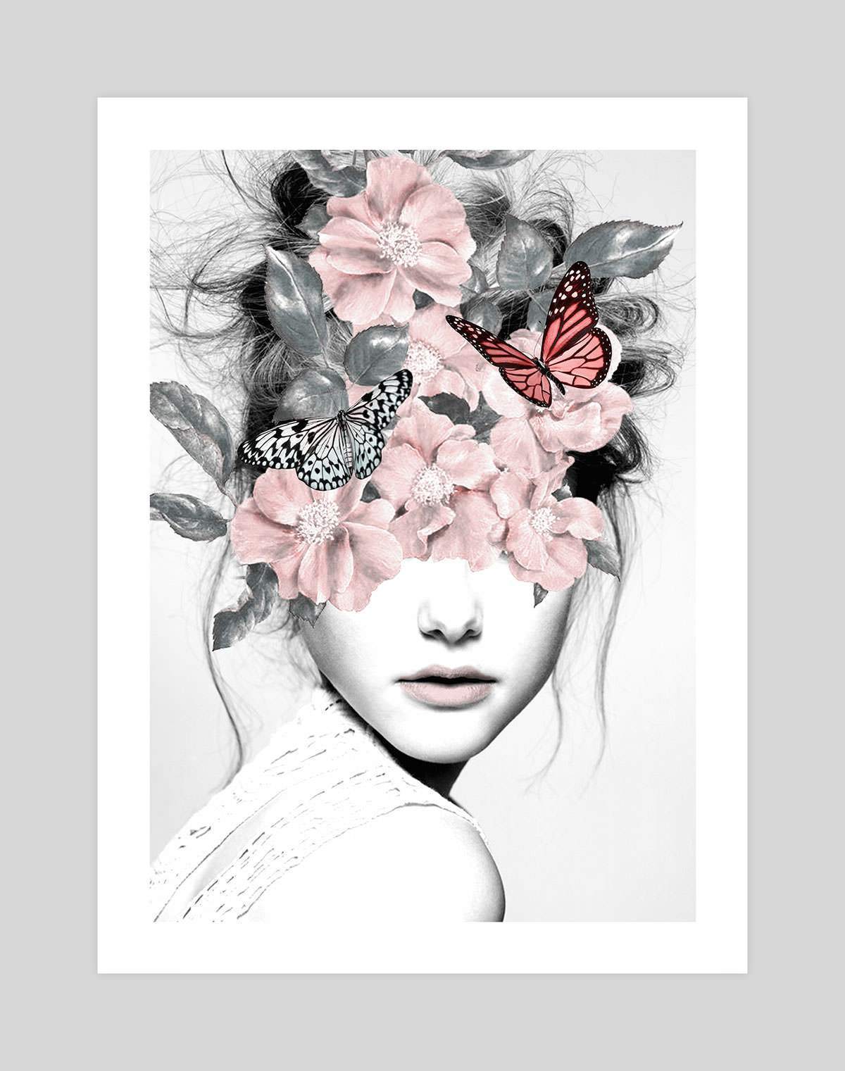 Woman With Flowers By Dada22 Art Print