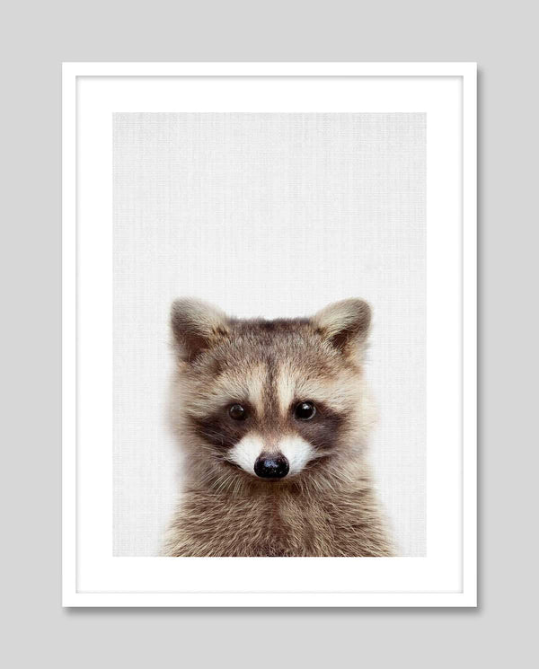 Woodland Raccoon Scandi Style Nursery Art Print | Pop Motif