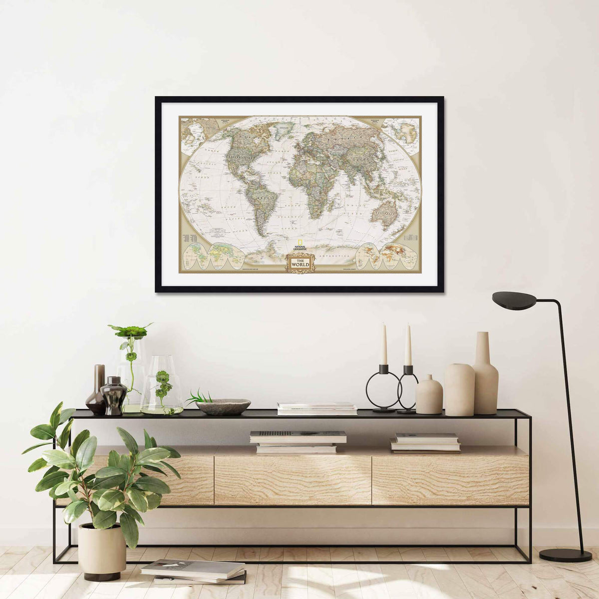World Executive Map by National Geographic Wall Art