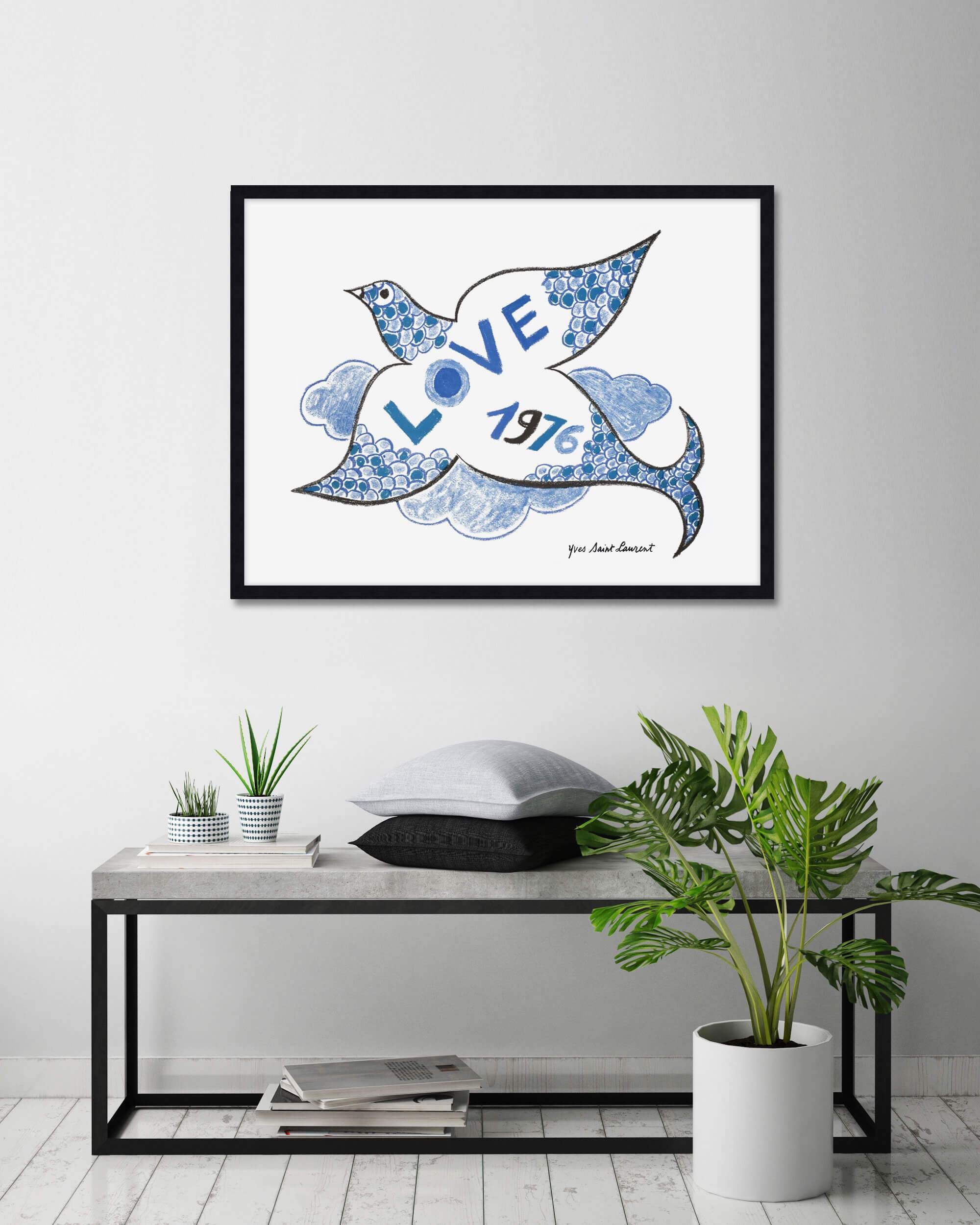 YSL Love 1976 by Yves Saint Laurent Wall Art for Bedroom