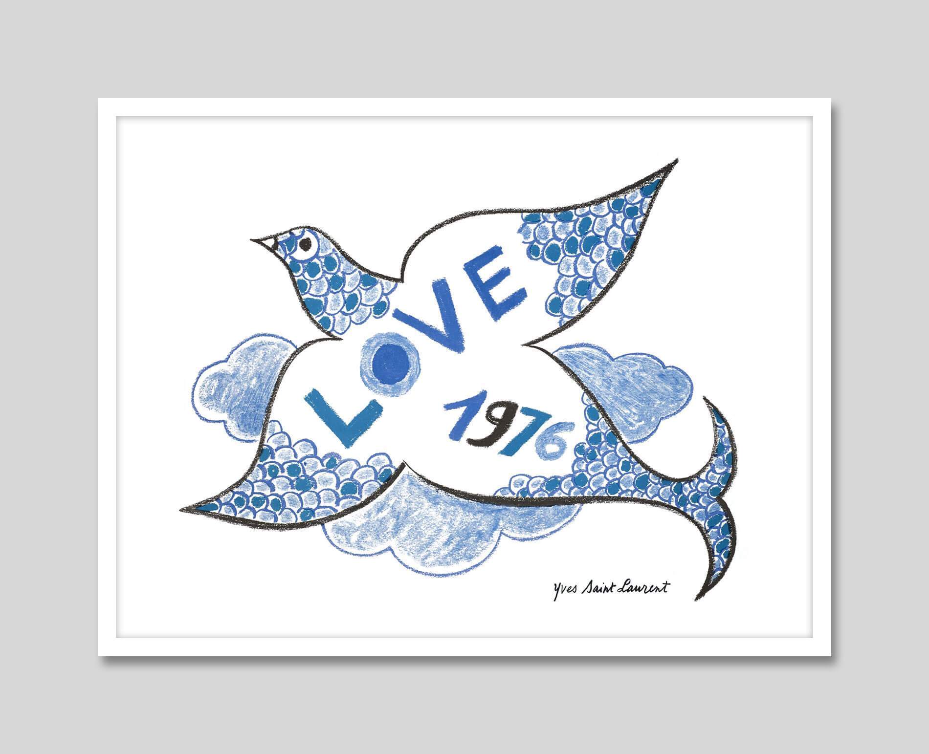 1983 Yves Saint Laurent Love Poster Prints Yves Saint Laurent Love