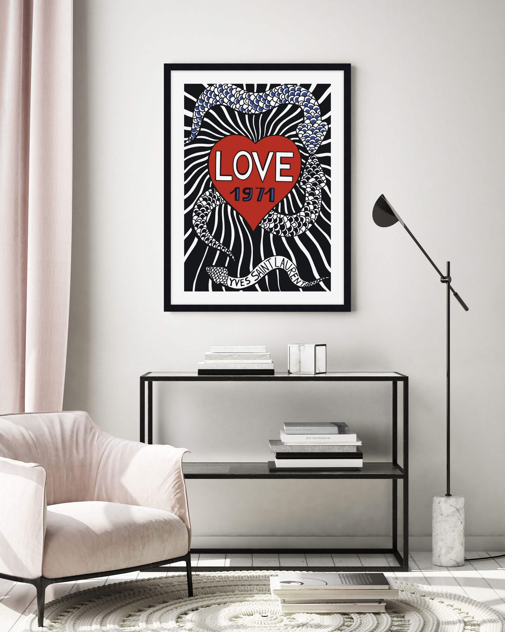 Yves Saint Laurent Love 1971 by Yves Saint Laurent Wall Art for Office