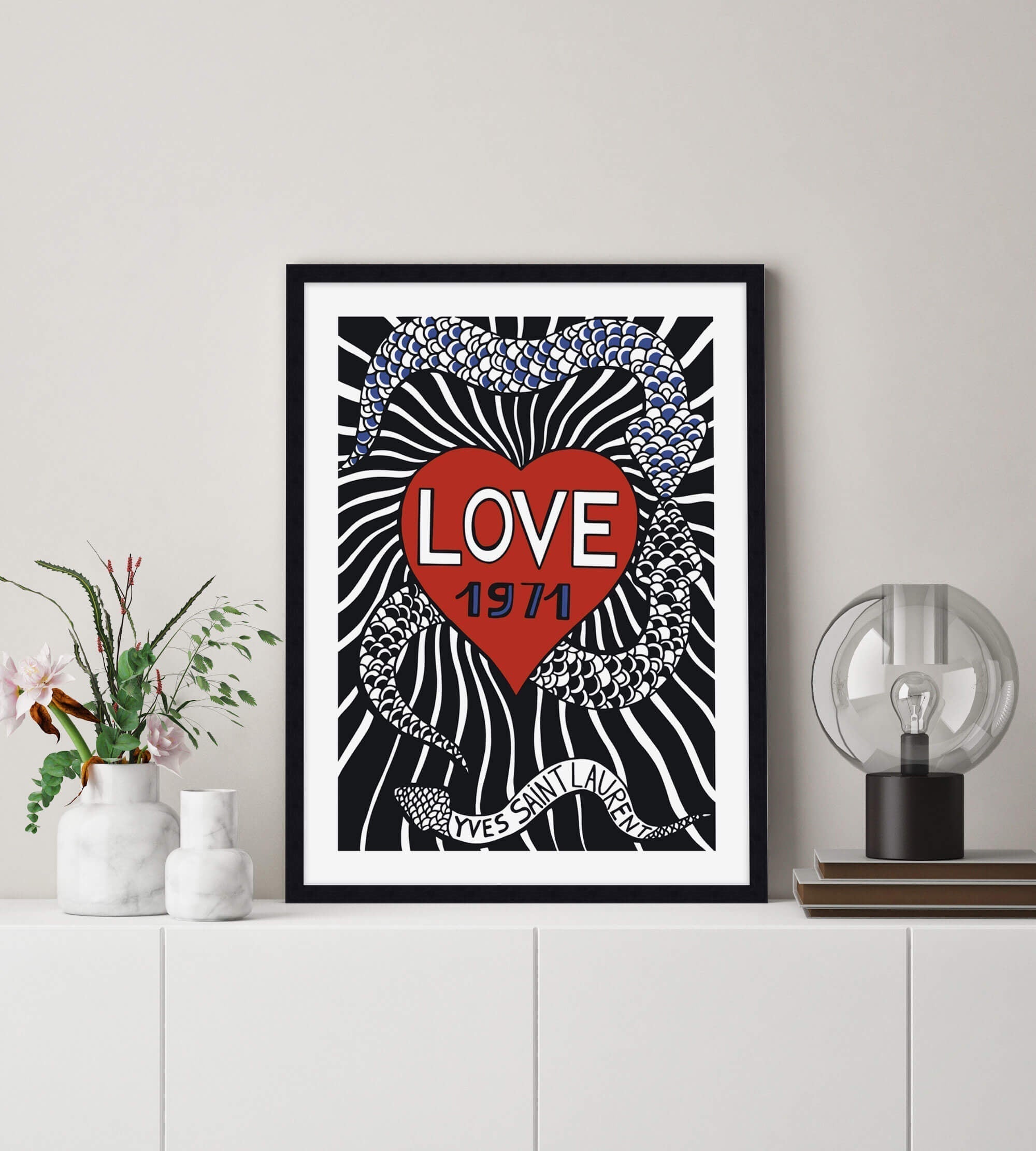 Yves Saint Laurent Love 1971 by Yves Saint Laurent Wall Art