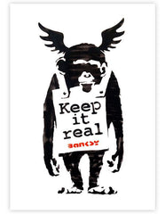 Keep It Real Monkey by Banksy Art Print | Pop Motif