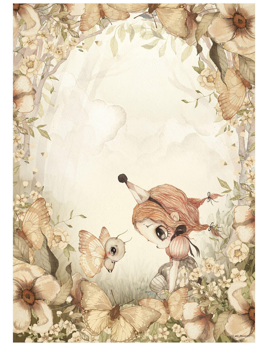 Mrs Mighetto The Rose Forest gallery quality art print produced using 100% cotton rag textured art paper and pigment based archival inks in New Zealand.